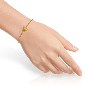 0.6 Carat 14K Solid Rose Gold Butterfly Bracelet Citrine