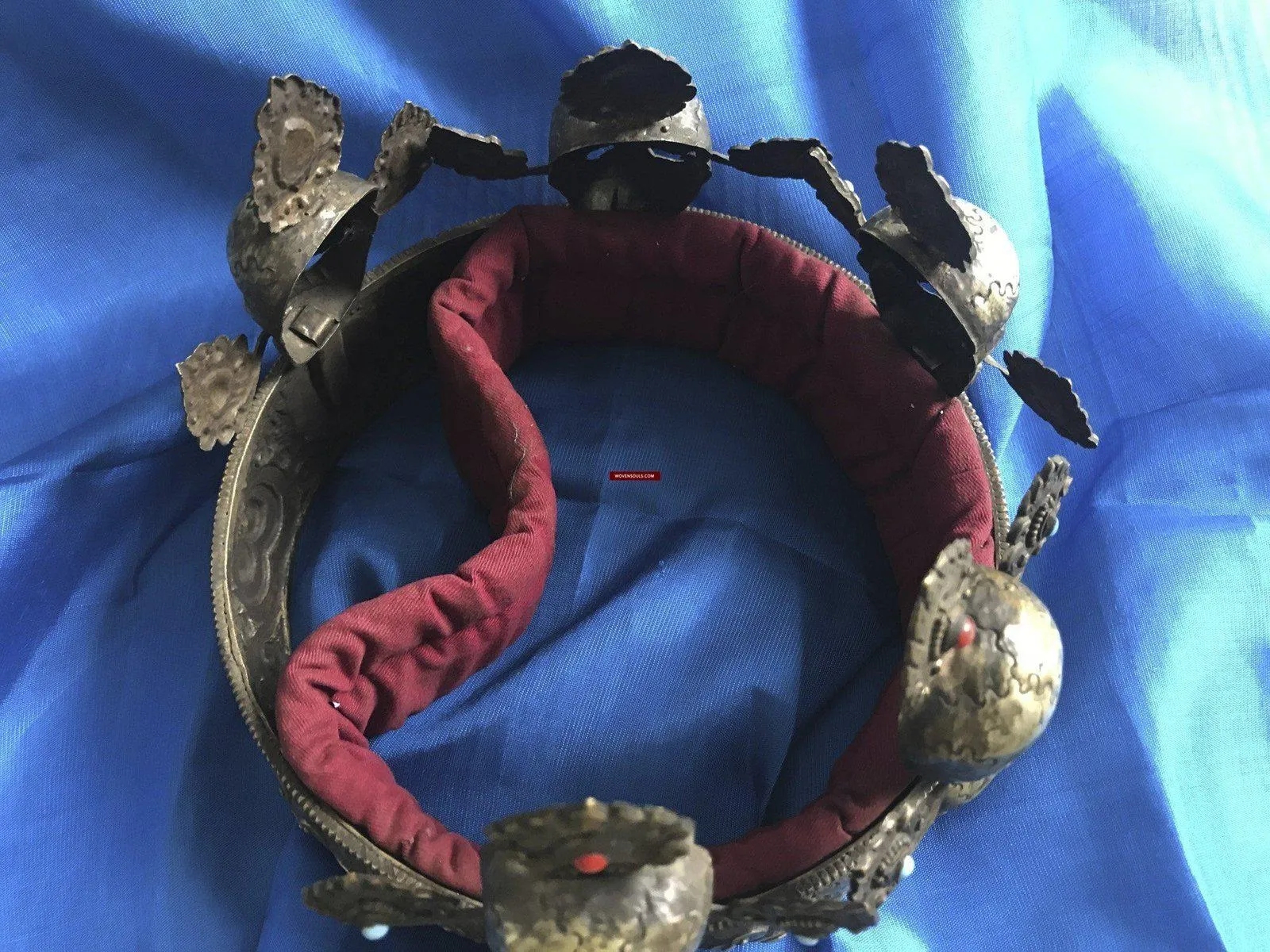 1310 SOLD Antique Buddhist Tantric Priest Ceremonial Crown Diadem with Pancha Buddha