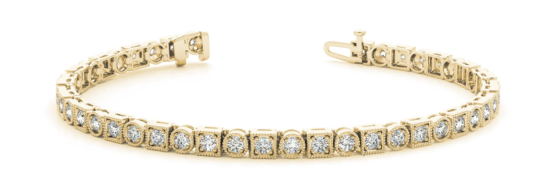 14K Diamond Migrain Bez/Prong Tennis Bracelet