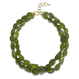 18 Karat Gold Peridot Bead Necklace