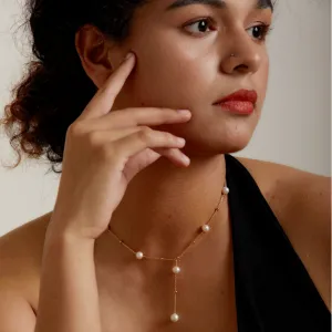 18K Gold Celestial Pearl Necklace