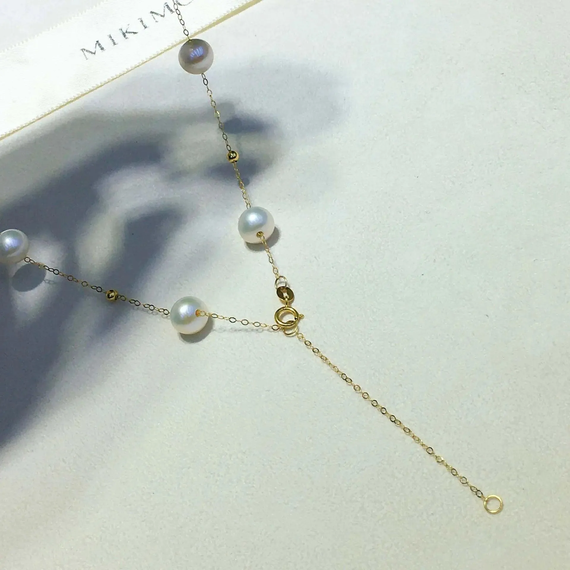 18K Gold Celestial Pearl Necklace