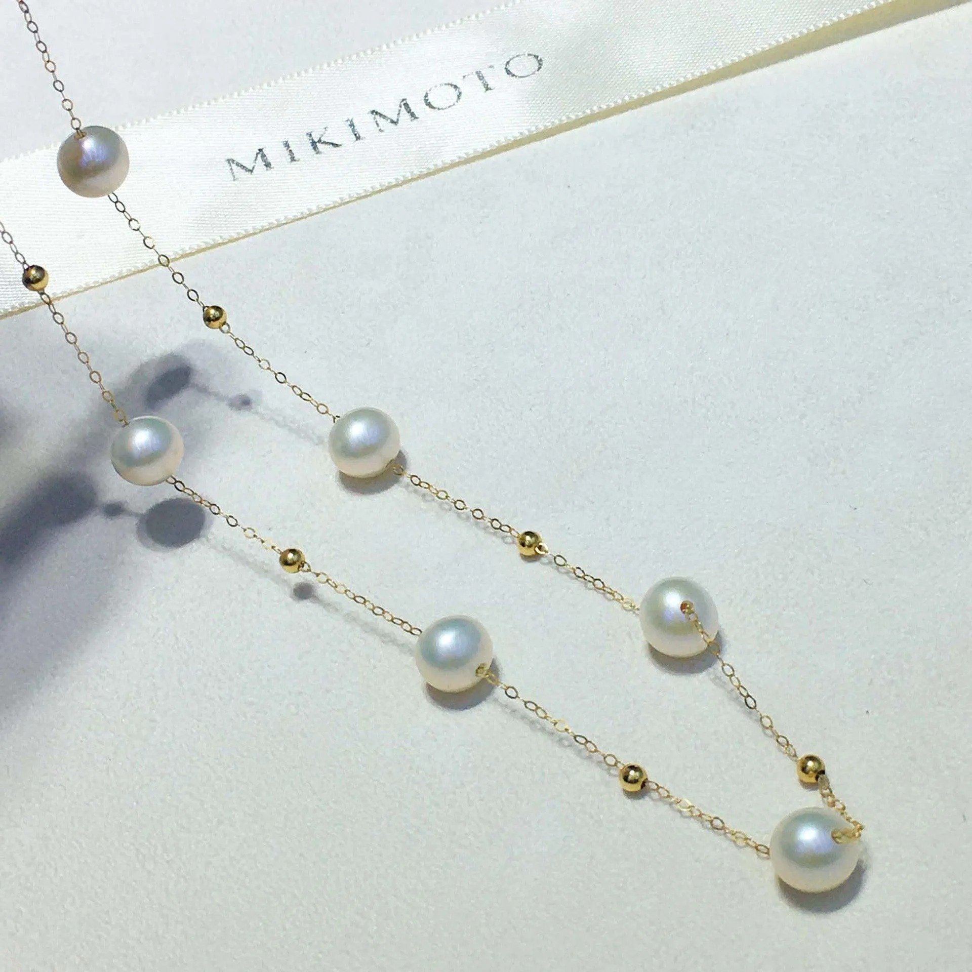 18K Gold Celestial Pearl Necklace