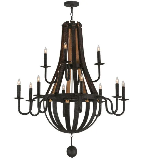 2nd Avenue Barrel Stave 15855-6 Chandelier Light - Coffee Bean