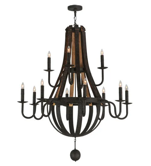 2nd Avenue Barrel Stave 15855-6 Chandelier Light - Coffee Bean