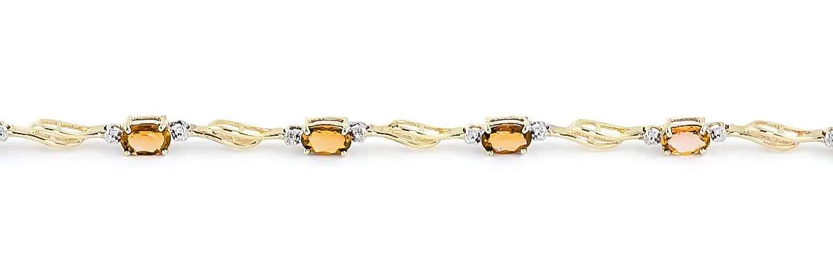 3.39 Carat 14K Solid Yellow Gold From This Perspective Citrine Diamond Bracelet