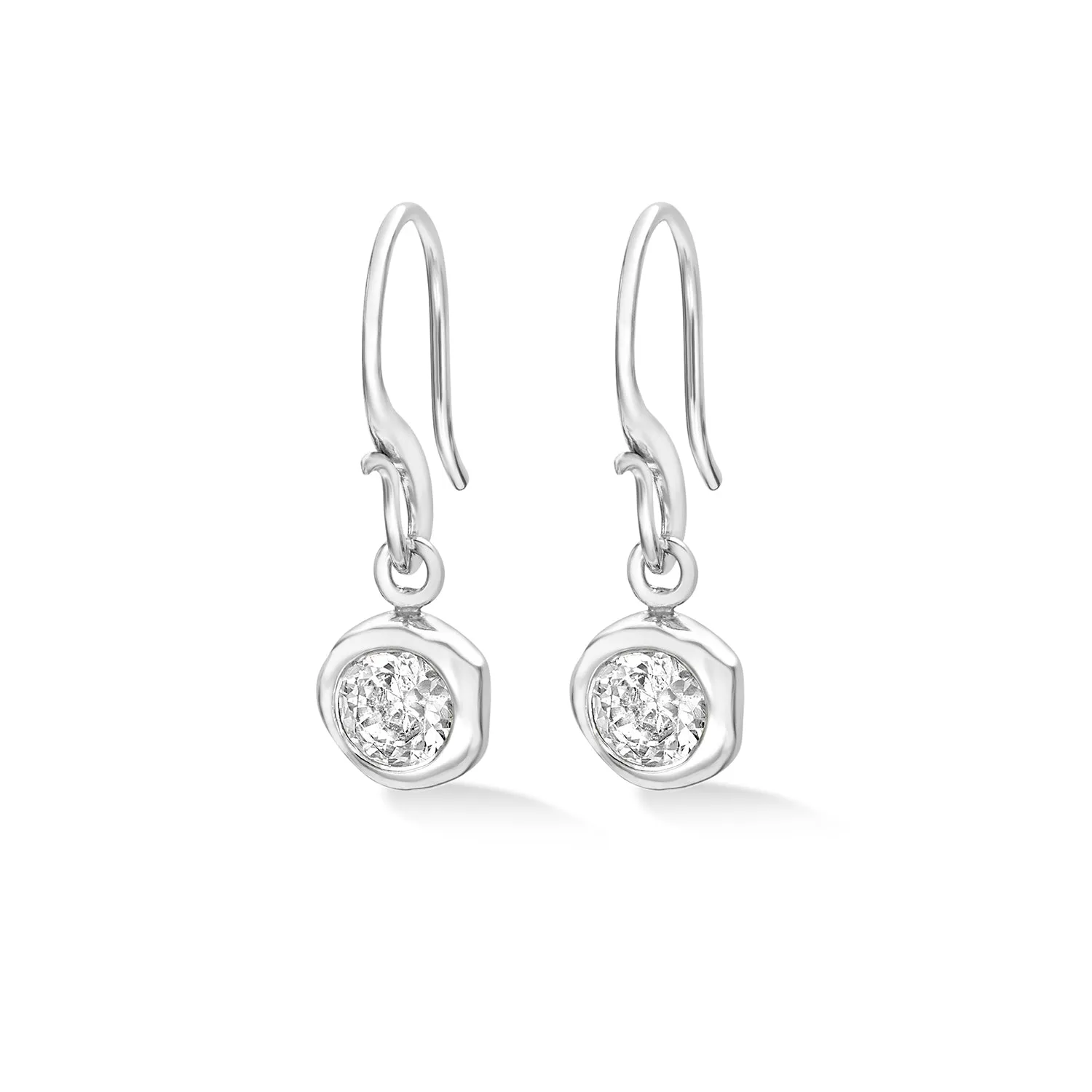 5mm White Topaz Dewdrop Earrings