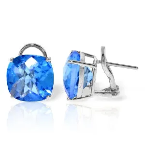 7.2 Carat 14K Solid White Gold Kaleidoscope Blue Topaz Earrings