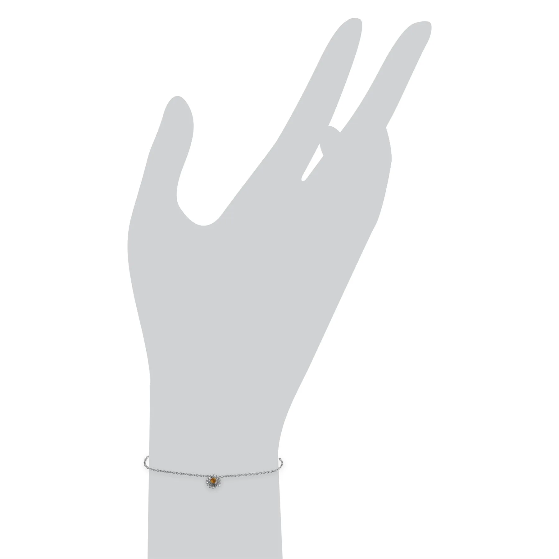 925er Sterlingsilber Citrin 7zoll Armband