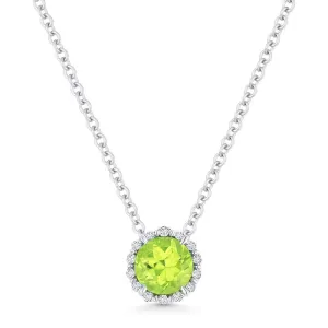 ADD A CHARM HALO STYLE PERIDOT AND DIAMOND NECKLACE