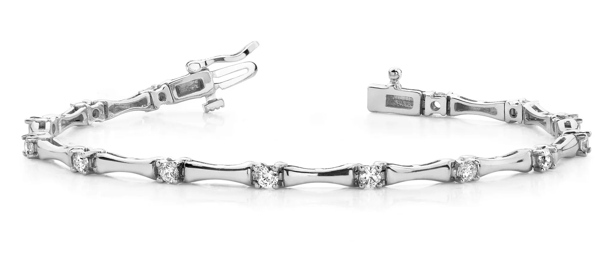Alternating Diamond Column Diamond Bracelet with 1.01 ct.(finished) 2.75mm