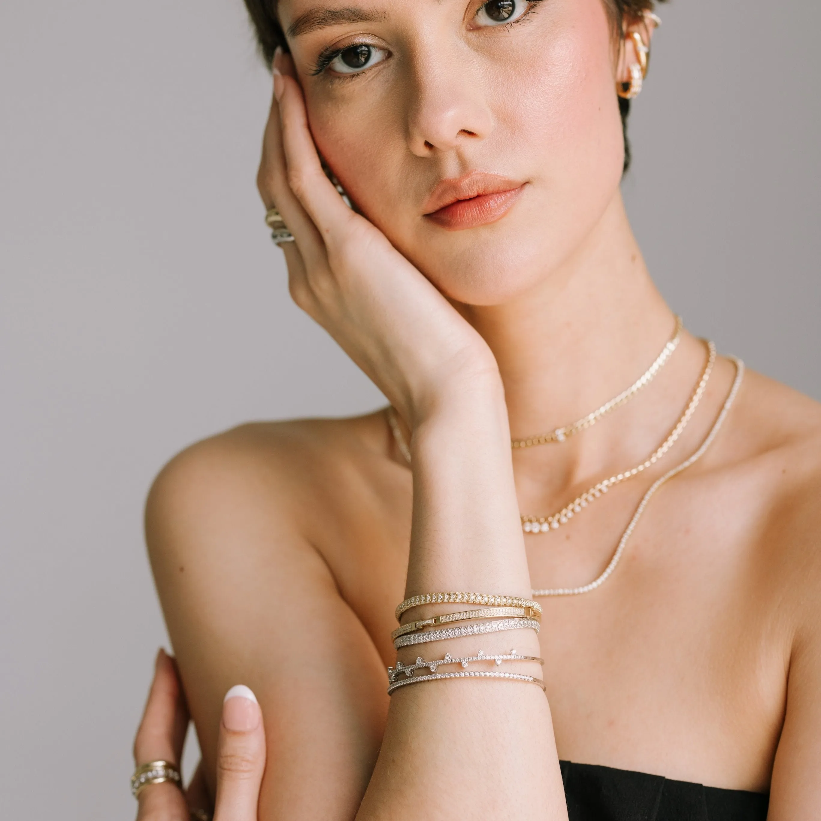 Alternating Offset Diamond Bracelet