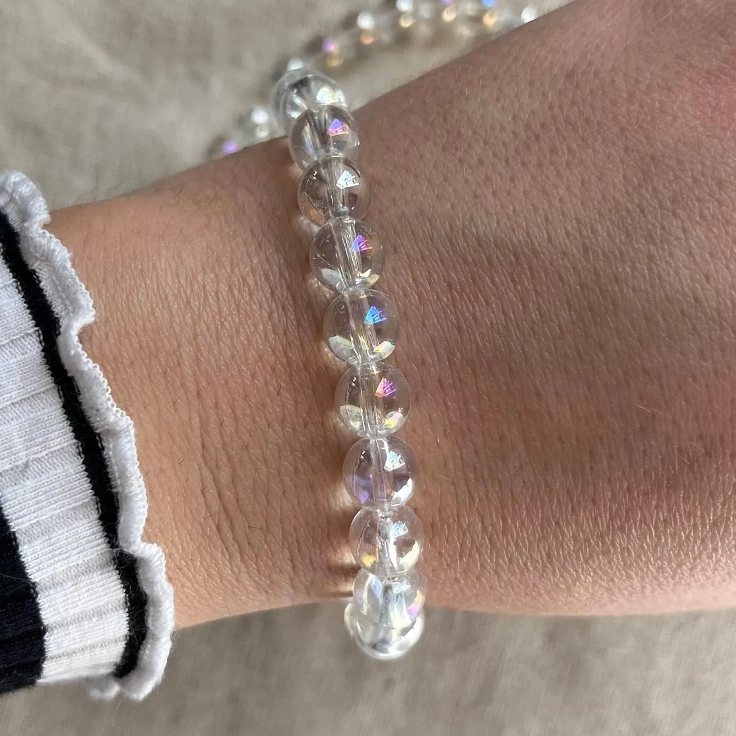 Angel Aura Quartz 8mm Beaded Bracelet - Spirit