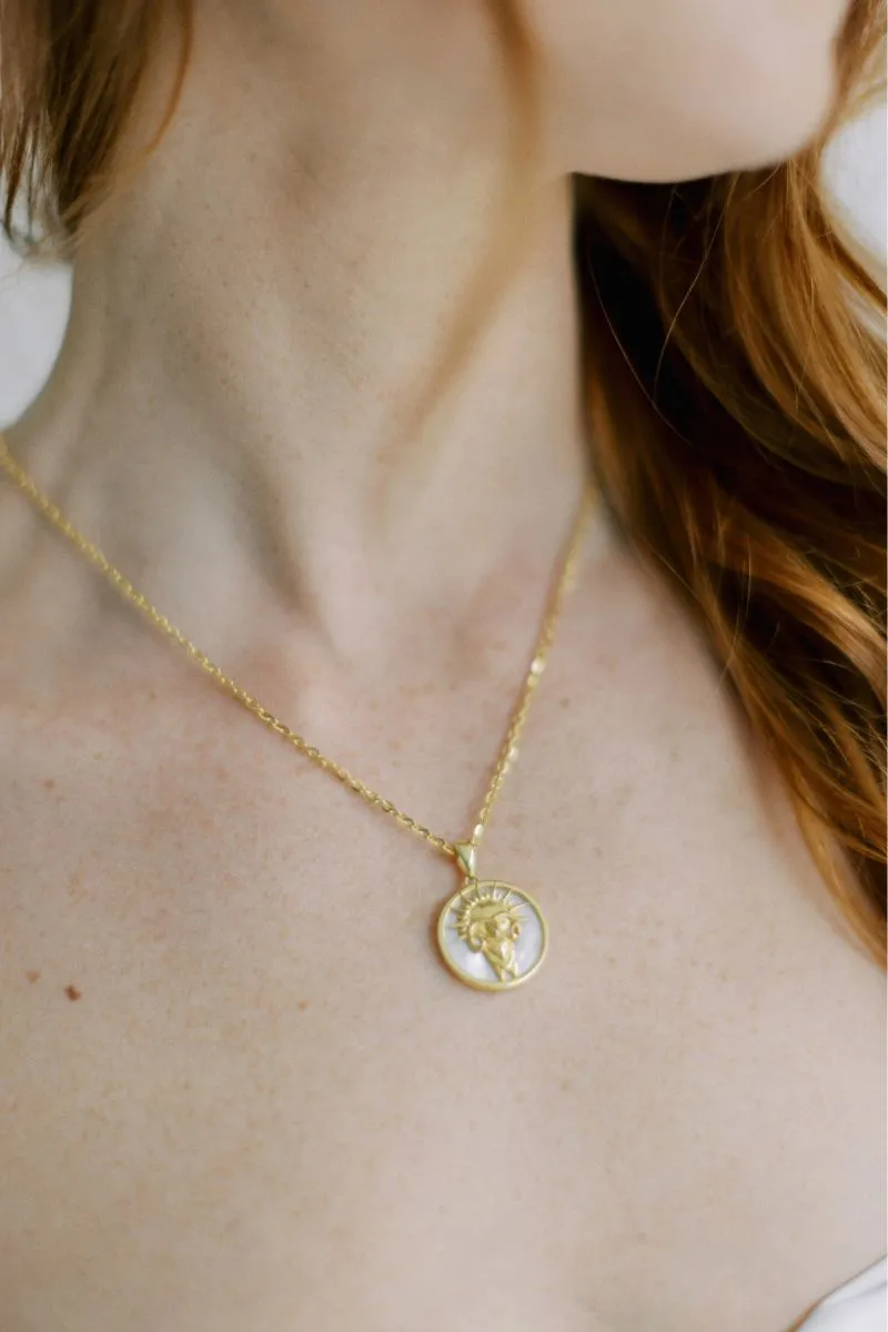 ARIES 18CT GOLD PLATED ZODIAC NECKLACE