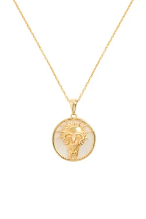 ARIES 18CT GOLD PLATED ZODIAC NECKLACE