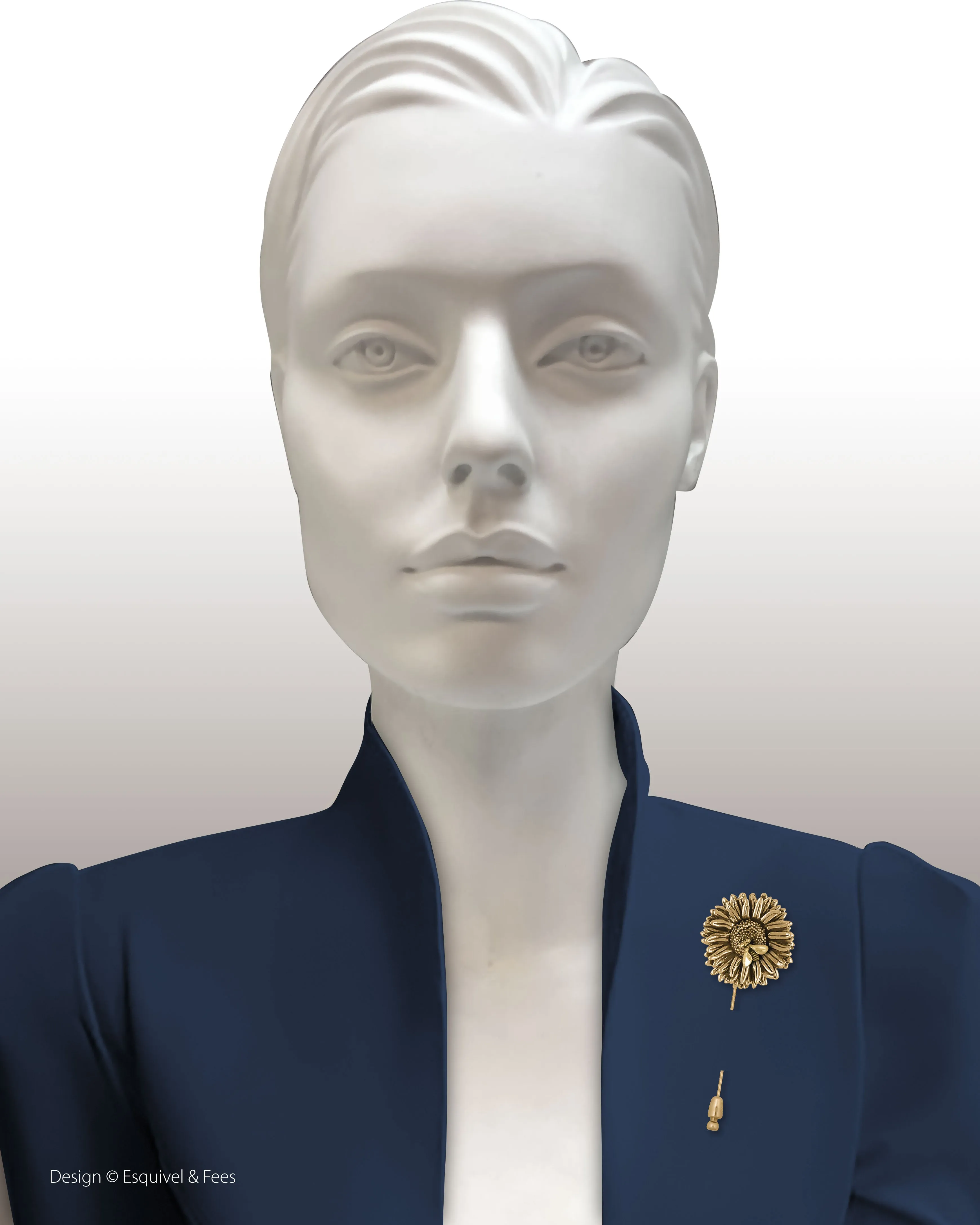 Aster Jewelry 14k Yellow Gold Vermeil Handmade Aster Flower Brooch Pin  AST2-BEESTPVM