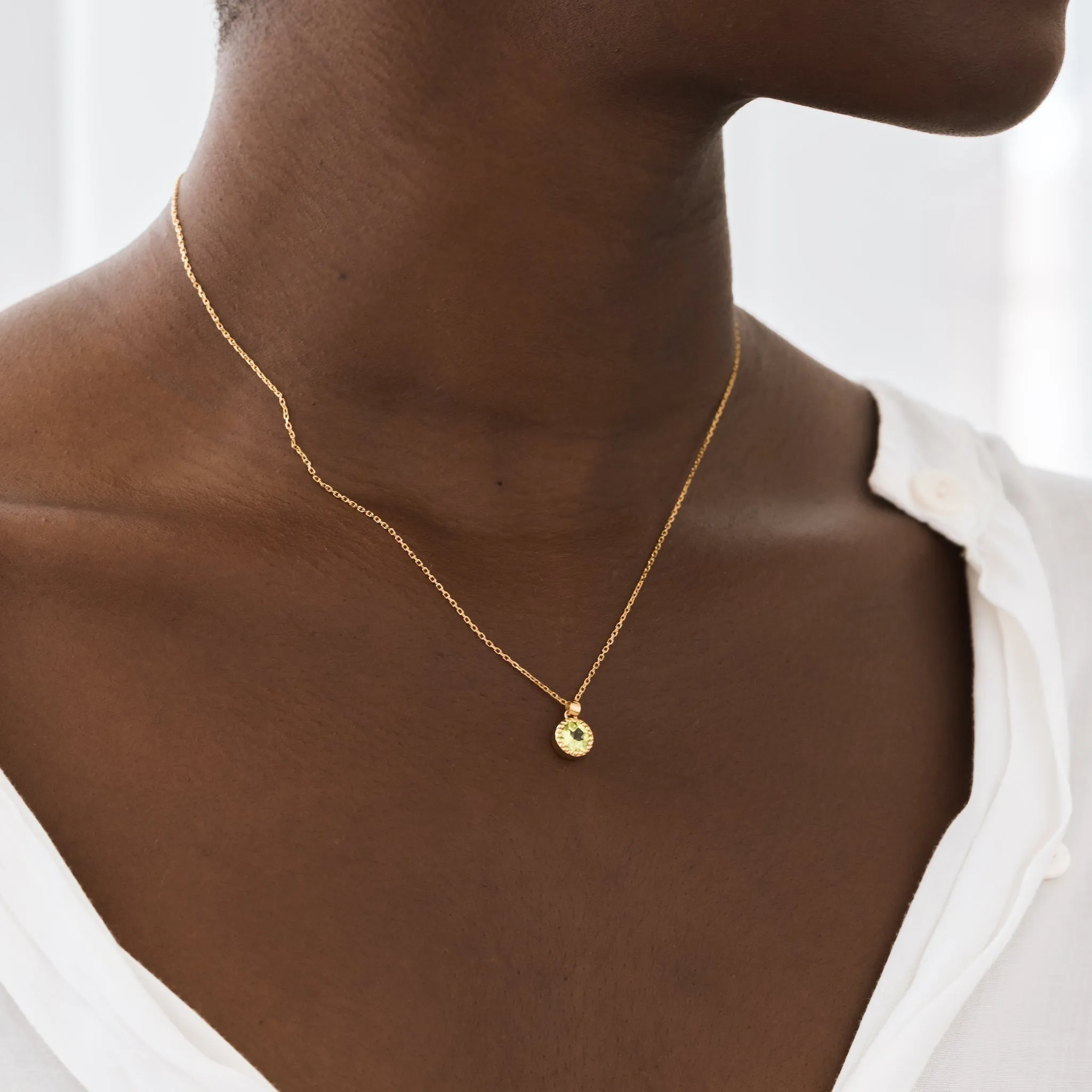 August Birthstone Necklace - Peridot