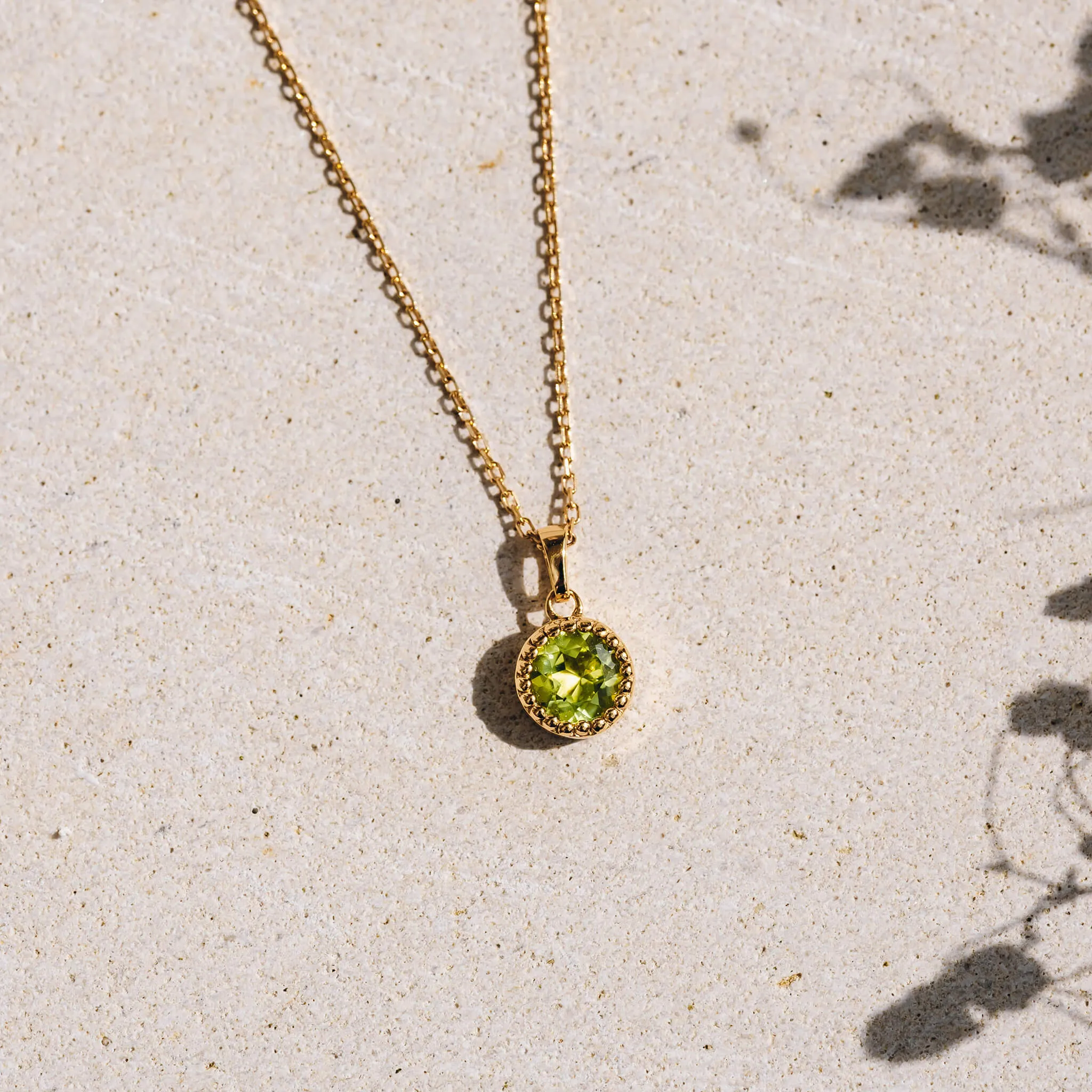 August Birthstone Necklace - Peridot