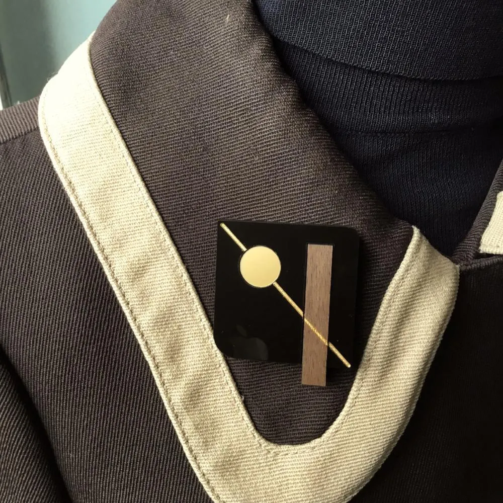 BAUHAUS Acrylic & Ebony Brooch - Limited edition
