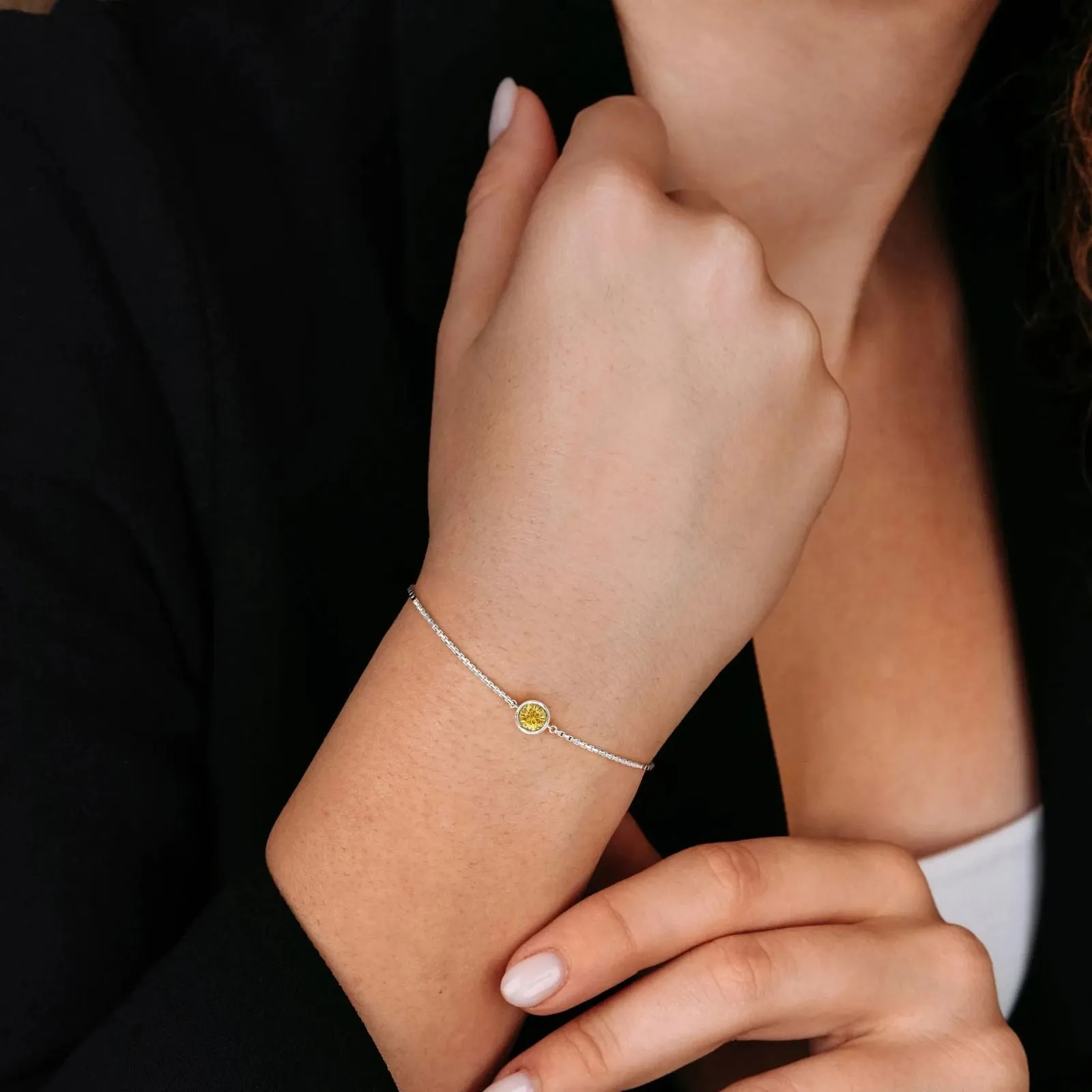 Bezel Set Round Citrine Bracelet | Irosk Australia ®