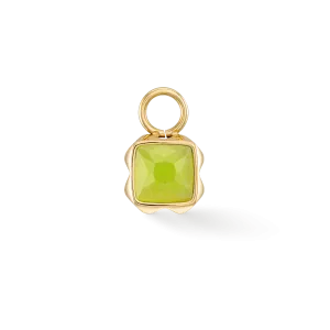 Birthstone August Charm Green Jade Gold