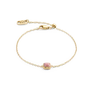 Birthstone July Bracelet Rhodochrosite Gold