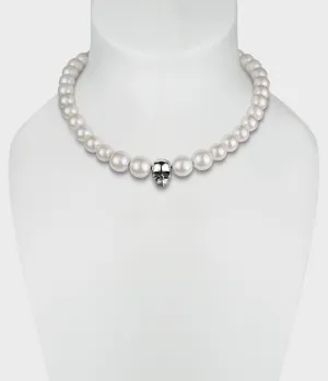 Blanche Skull & Pearl Necklace