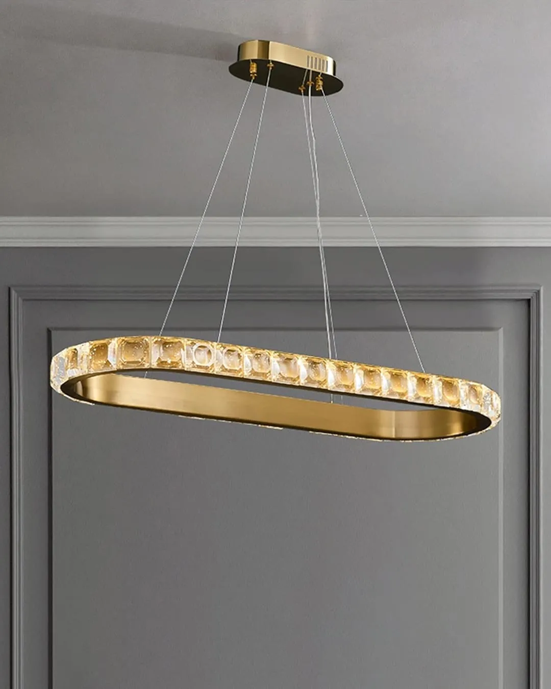Brushed Gold LED Crystal Chandelier