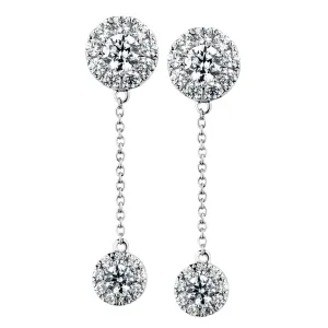 Celeste Round Brilliant drop earrings with 0.76 carats* of diamond simulants in 10 carat white gold