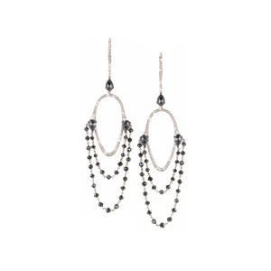 Chandelier Black Diamond Earrings