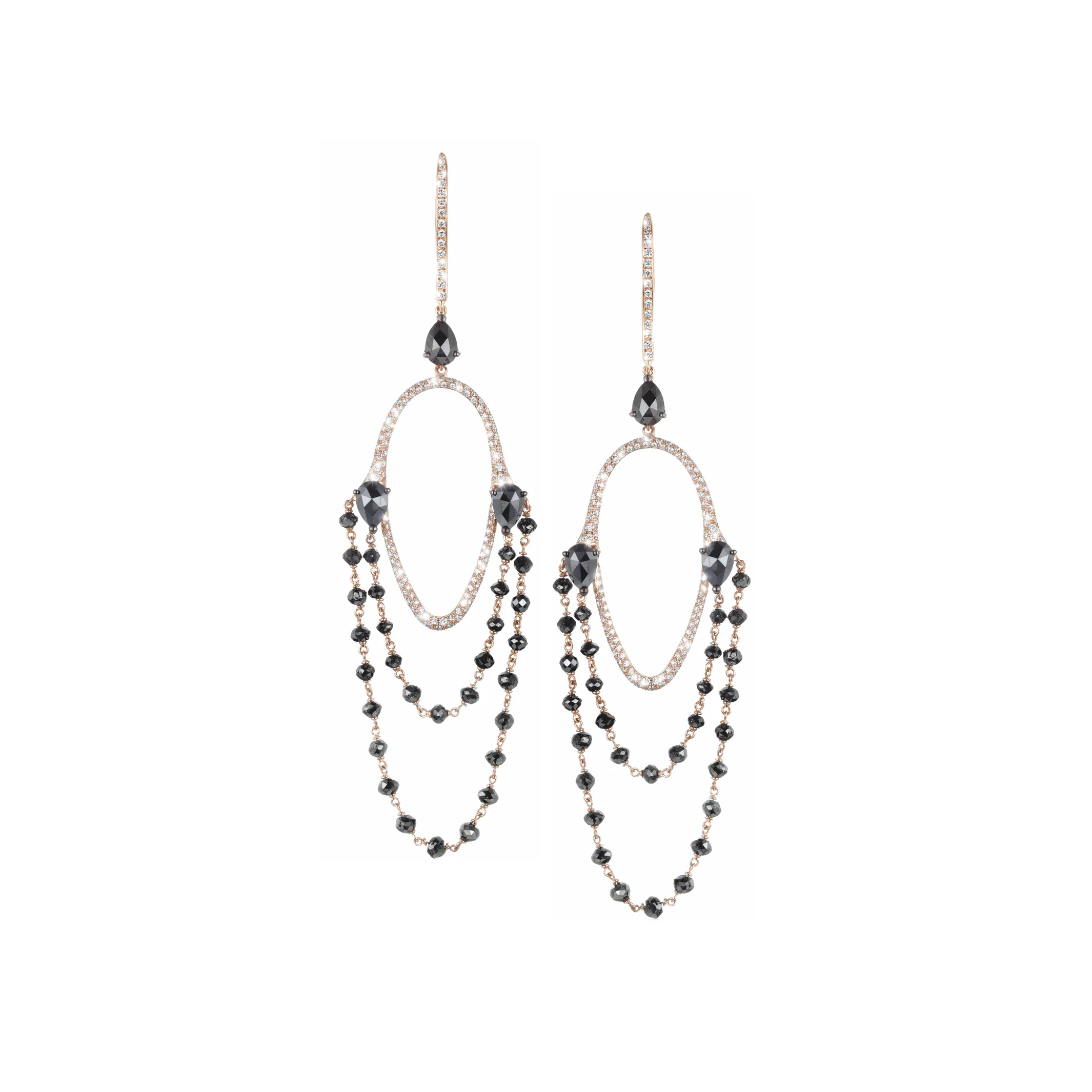 Chandelier Black Diamond Earrings