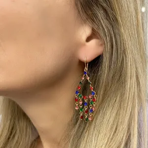 Chandelier Earrings Colourful Earrings Gold