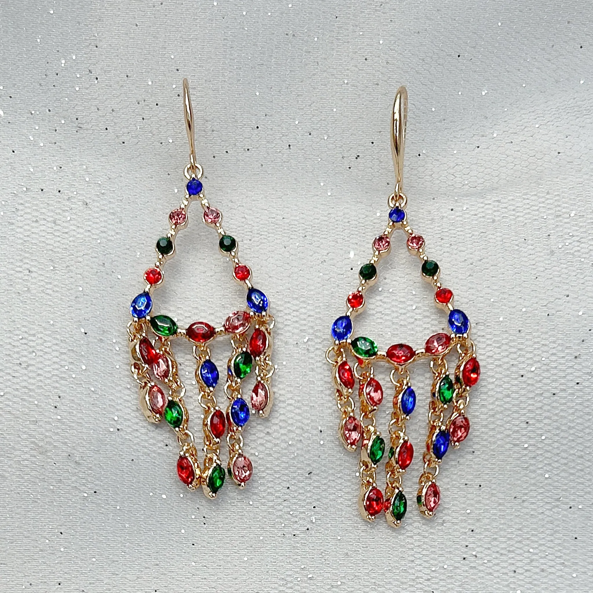 Chandelier Earrings Colourful Earrings Gold