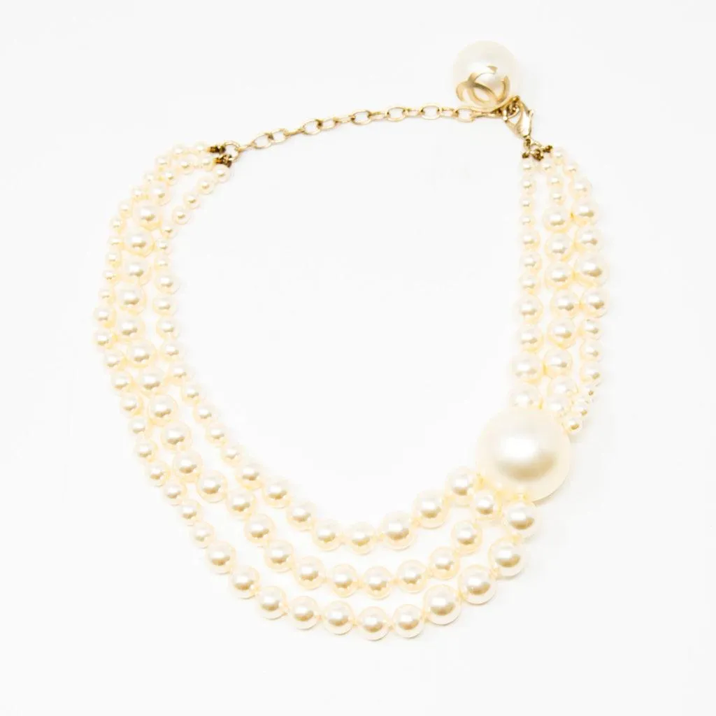 Chanel Pearl CC Short Multistrand Necklace