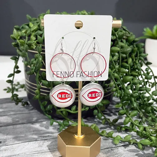 Cincinnati Reds Dangling Earrings (SILVER OR GOLD)