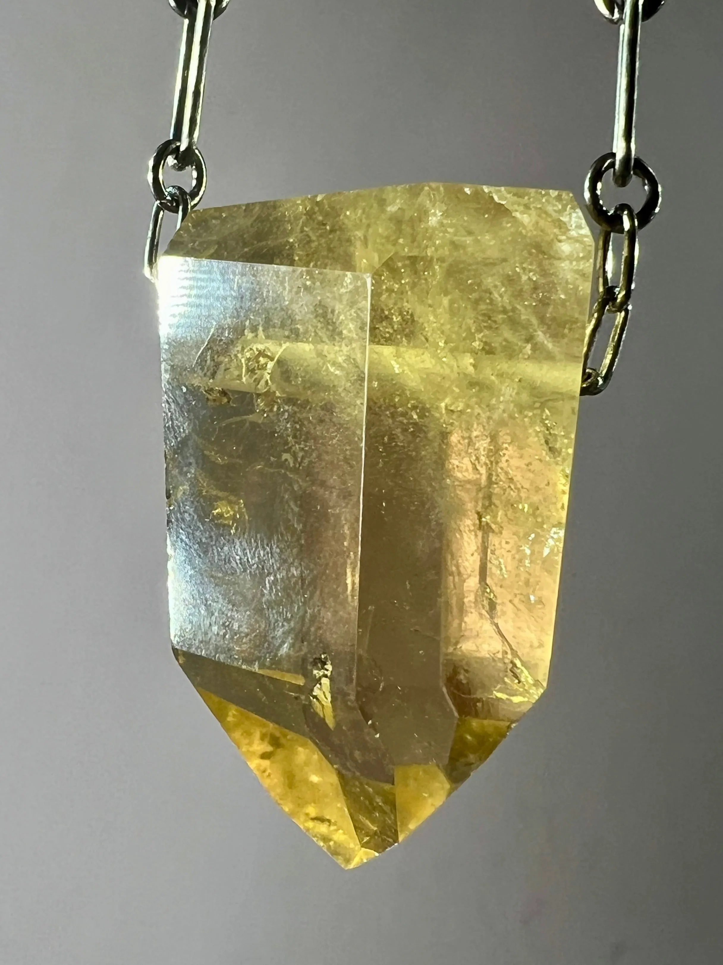 Citrine Quartz Crystal Necklace