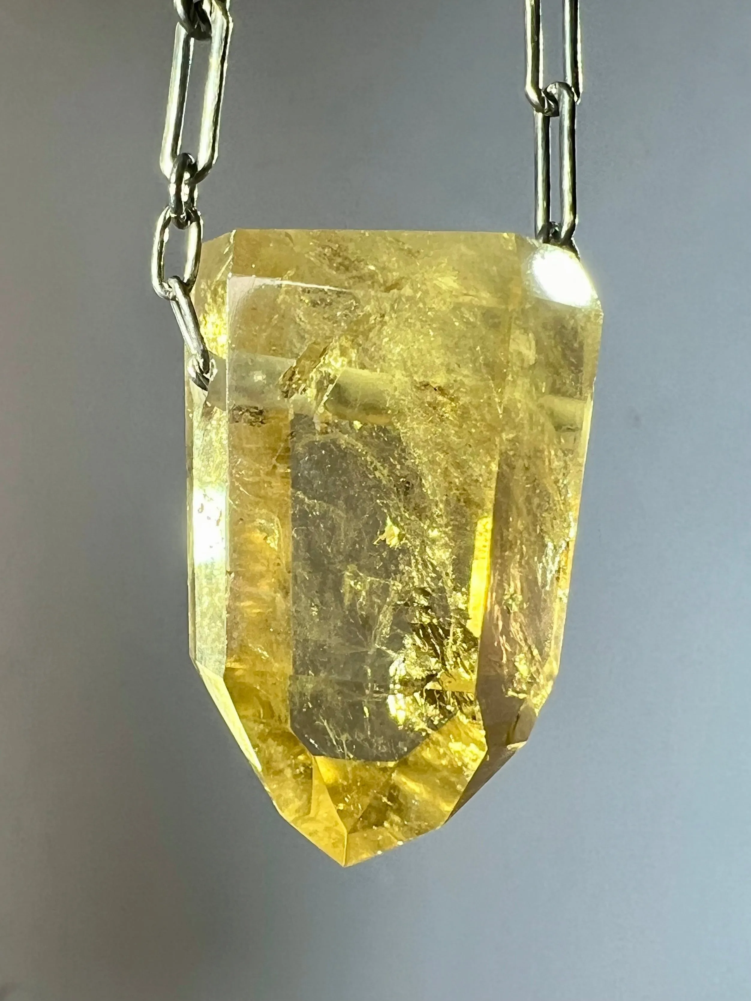 Citrine Quartz Crystal Necklace
