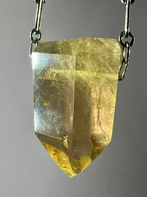 Citrine Quartz Crystal Necklace