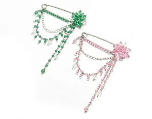 Dangling Rhinestone Pin 3.25"x 4.25" - 1 Piece