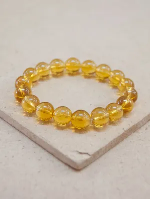 Dark Yellow Citrine Bead Bracelet
