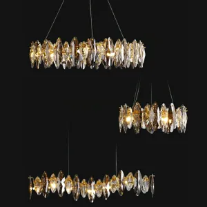 Designer Leaf Crystal Chandelier for Living Room Modern Ceiling Lamp for Dining Decoration Light