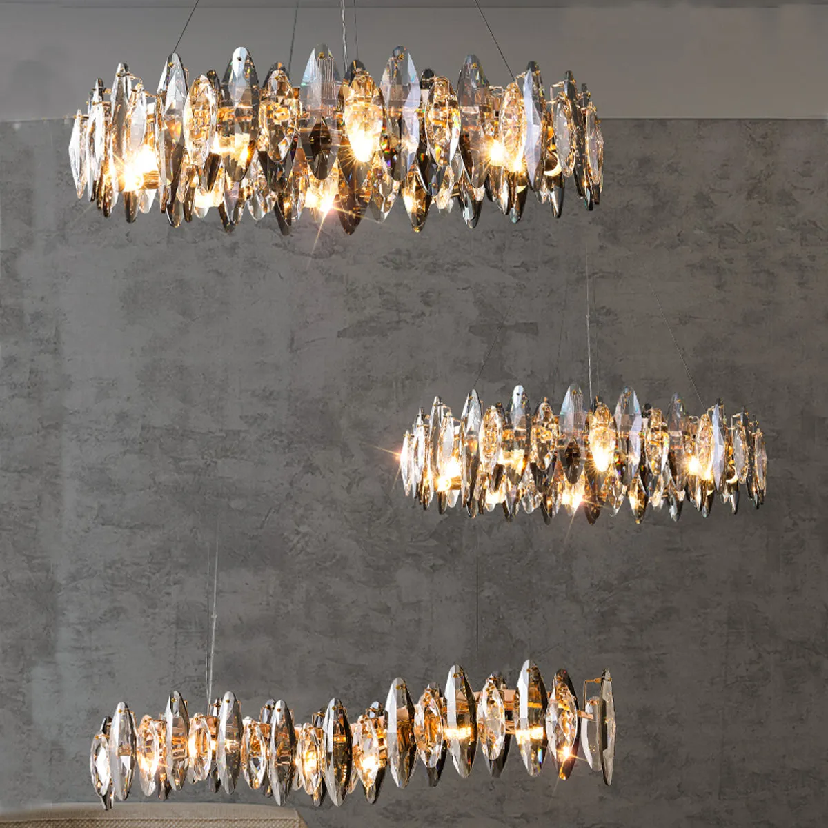 Designer Leaf Crystal Chandelier for Living Room Modern Ceiling Lamp for Dining Decoration Light