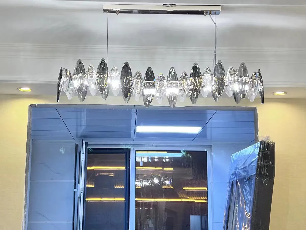 Designer Leaf Crystal Chandelier for Living Room Modern Ceiling Lamp for Dining Decoration Light
