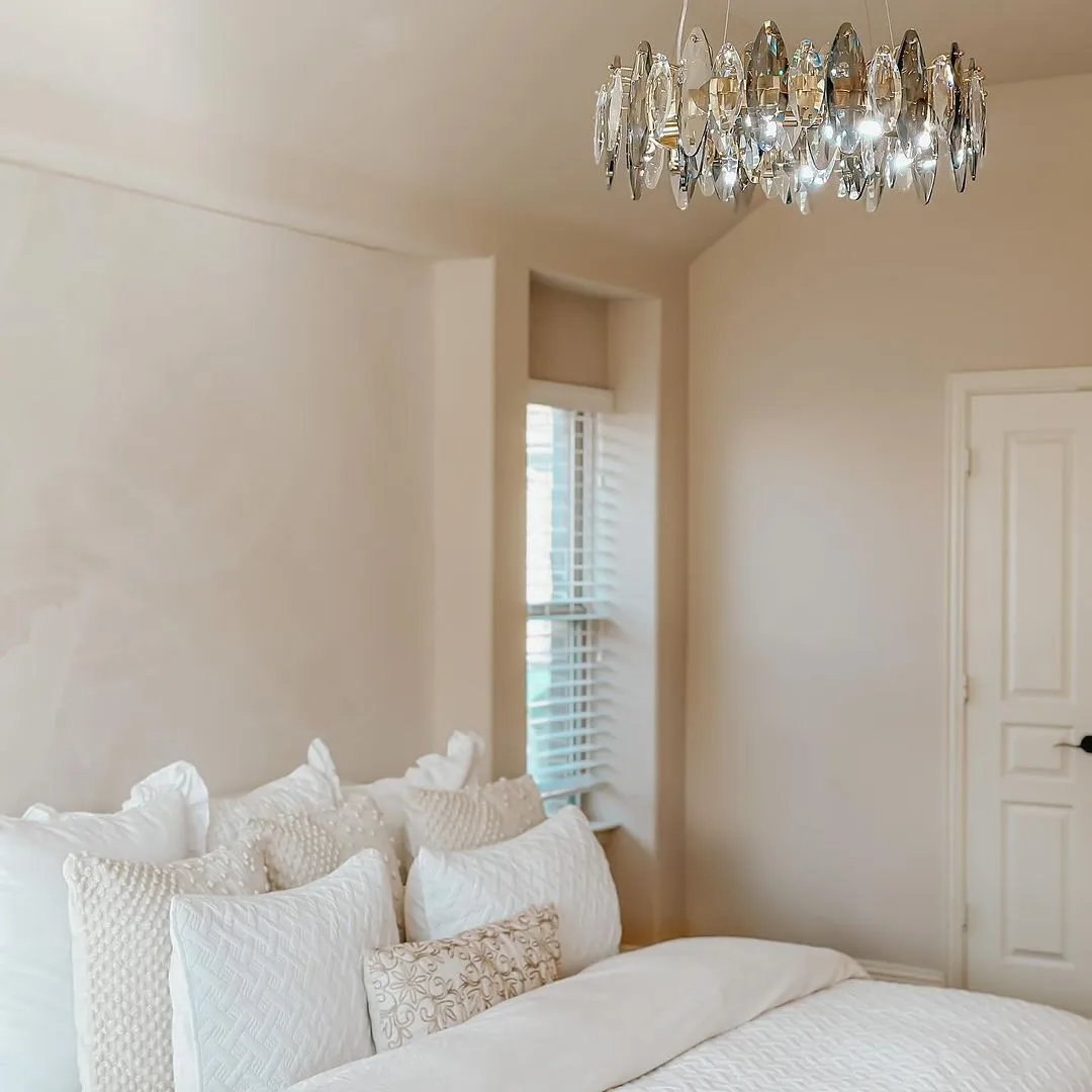 Designer Leaf Crystal Chandelier for Living Room Modern Ceiling Lamp for Dining Decoration Light