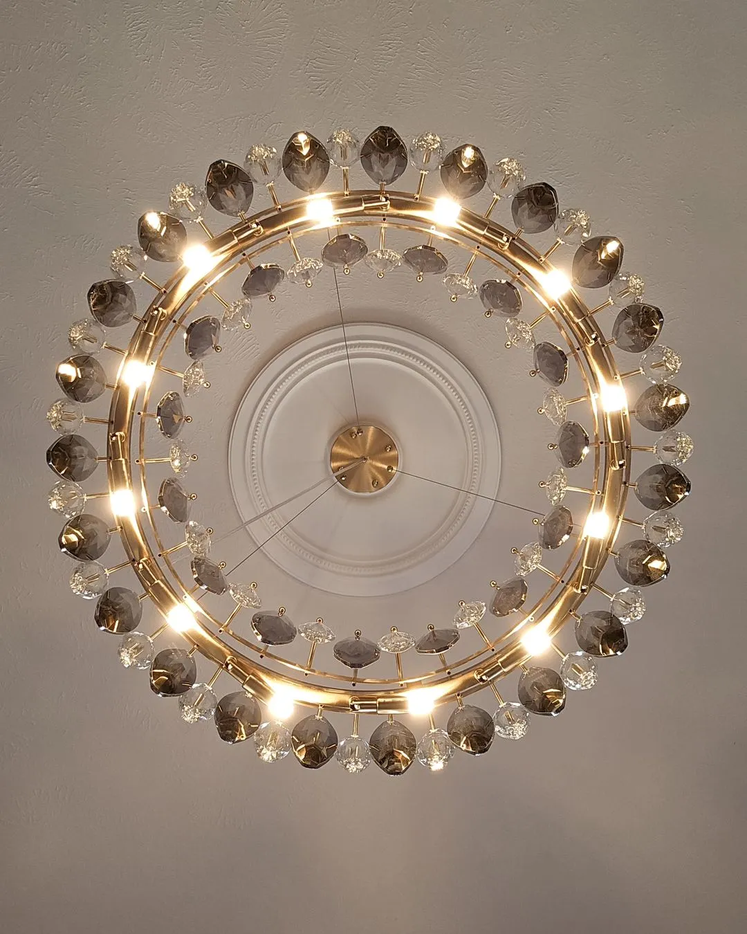 Designer Leaf Crystal Chandelier for Living Room Modern Ceiling Lamp for Dining Decoration Light