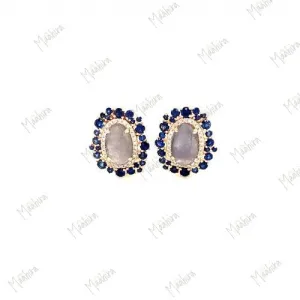 Diamond Multi Gemstone Ear Studs