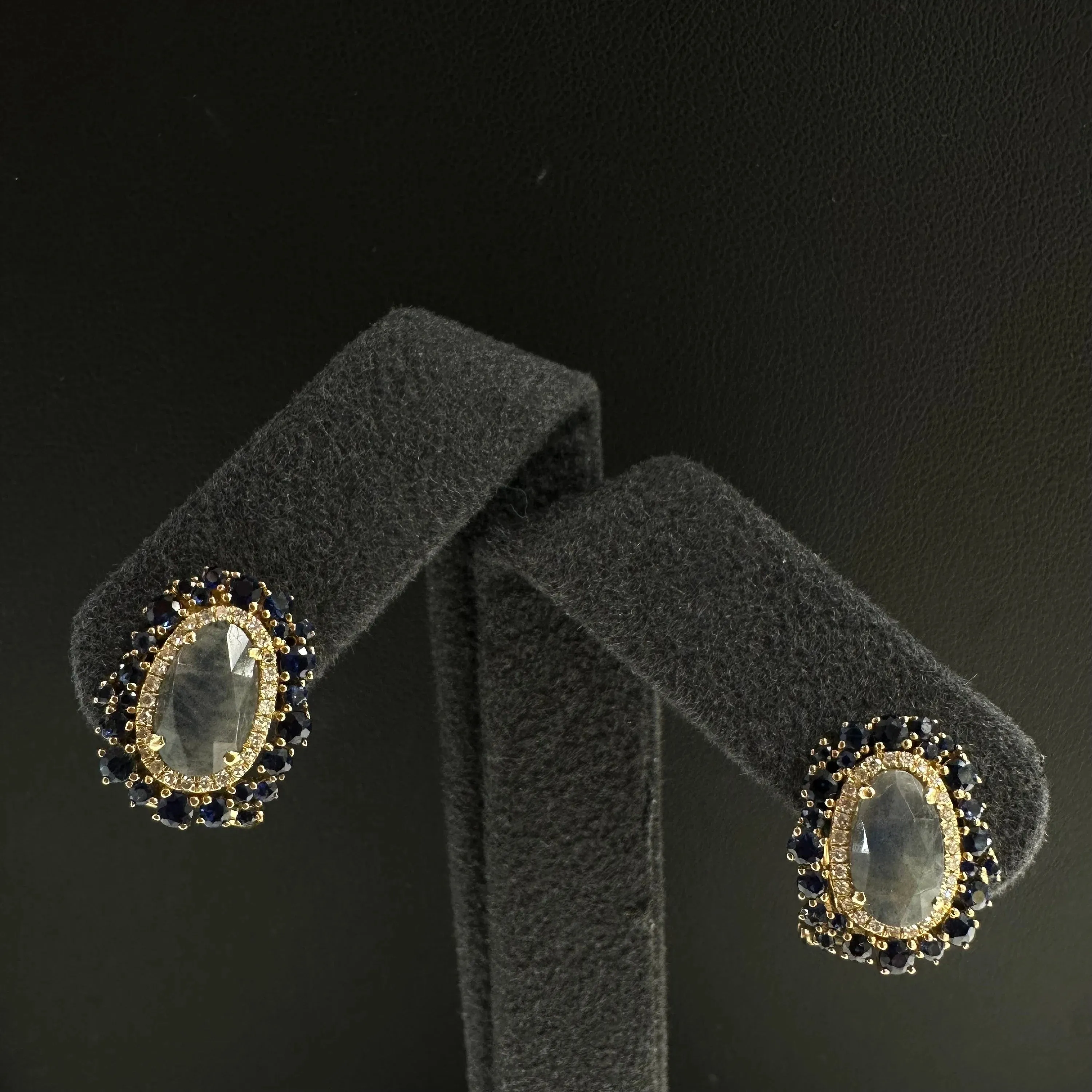 Diamond Multi Gemstone Ear Studs