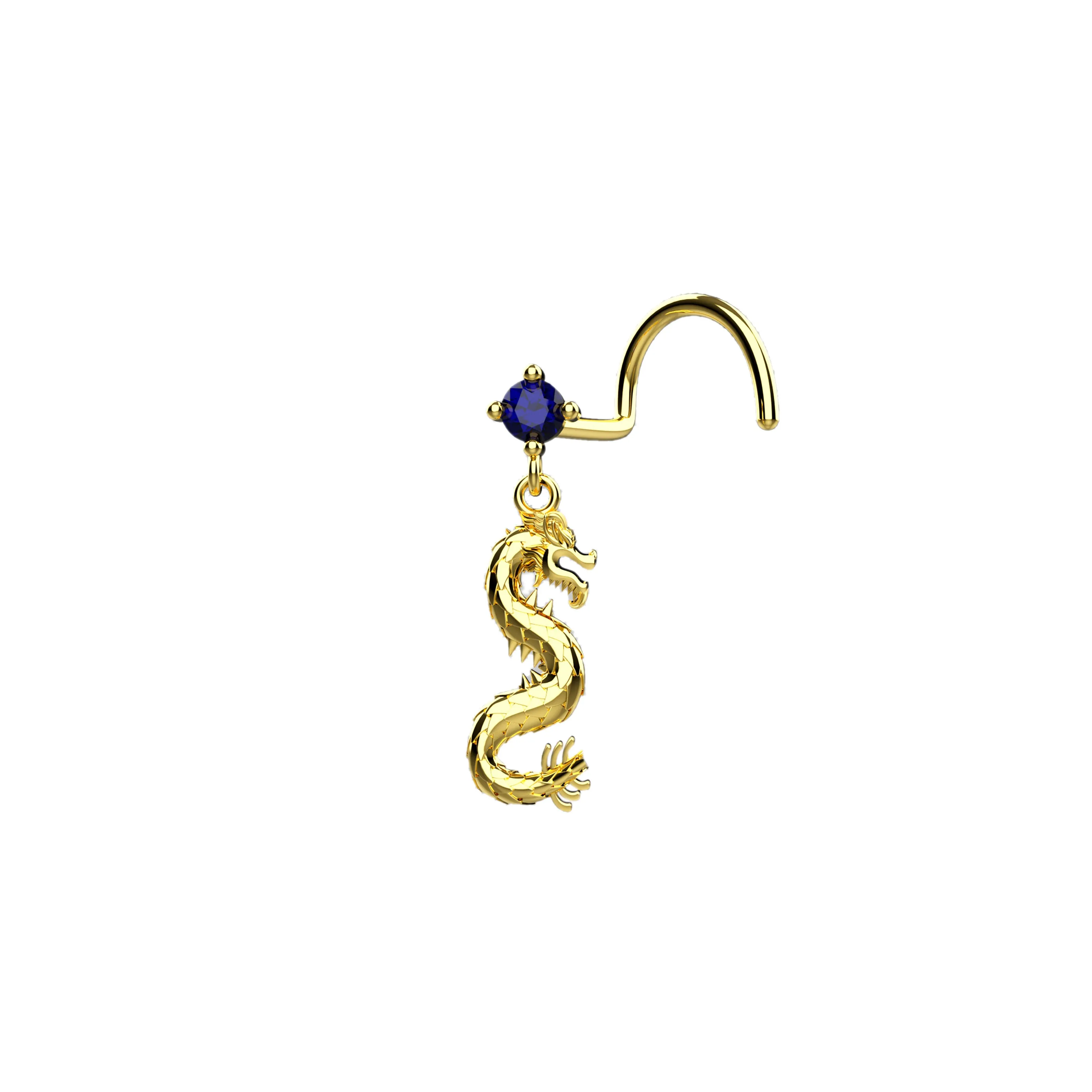 Dragon Nose Ring – Unique Fantasy-Inspired Nose Stud Piercing