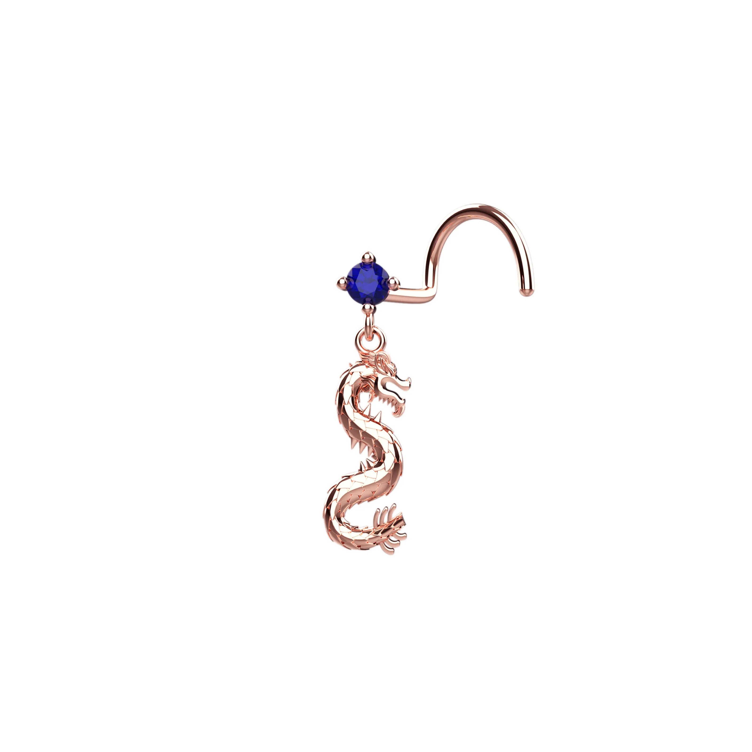 Dragon Nose Ring – Unique Fantasy-Inspired Nose Stud Piercing