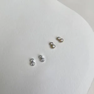 Duo Stud Earrings | White Topaz